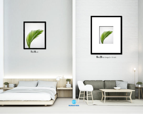 Green Leaves Palm Tree Watercolor Tropical Leaf Framed Print Home Decor Wall Art Gifts