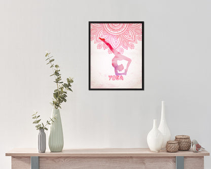 Gymnastic yoga Eka Pada Viparita Dandasana Yoga Wood Framed Print Wall Decor Art Gifts