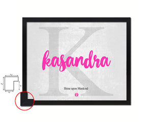 Kasandra Personalized Biblical Name Plate Art Framed Print Kids Baby Room Wall Decor Gifts