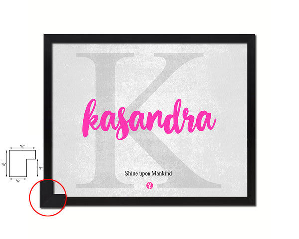 Kasandra Personalized Biblical Name Plate Art Framed Print Kids Baby Room Wall Decor Gifts