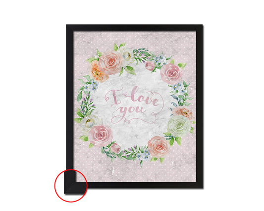 I love you Quote Framed Print Wall Art Decor Gifts