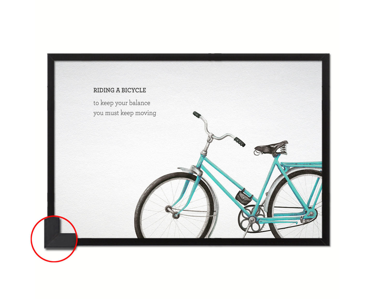 Riding a bicycle to keep your balance you must keep moving Quote Framed Art