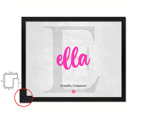 Ella Personalized Biblical Name Plate Art Framed Print Kids Baby Room Wall Decor Gifts