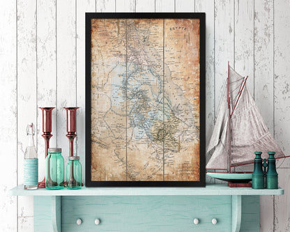 Egypt Nubia Abyssinia Africa Antique Map Wood Framed Print Art Wall Decor Gifts