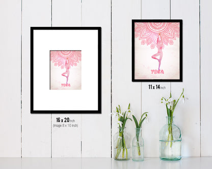 Mountain Pose Yoga Wood Framed Print Wall Decor Art Gifts