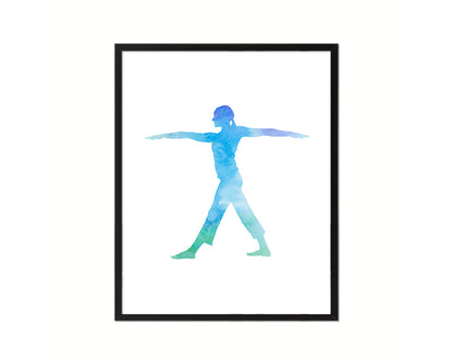 Triangle Preparation Yoga Wood Framed Print Wall Decor Art Gifts