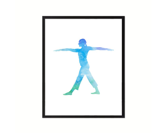 Triangle Preparation Yoga Wood Framed Print Wall Decor Art Gifts