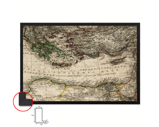 Eastern Mediterranean Historical Map Framed Print Art Wall Decor Gifts