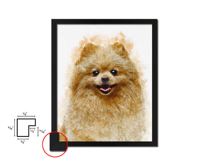 Pomeranian Spitz Dog Puppy Portrait Framed Print Pet Watercolor Wall Decor Art Gifts