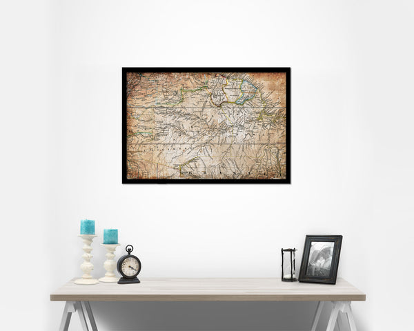 Amazon River Basin Antique Map Framed Print Art Wall Decor Gifts