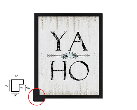 YAHO Quote Wood Framed Print Wall Decor Art