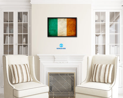 Ireland Country Vintage Flag Wood Framed Print Wall Art Decor Gifts