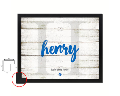 Henry Personalized Biblical Name Plate Art Framed Print Kids Baby Room Wall Decor Gifts