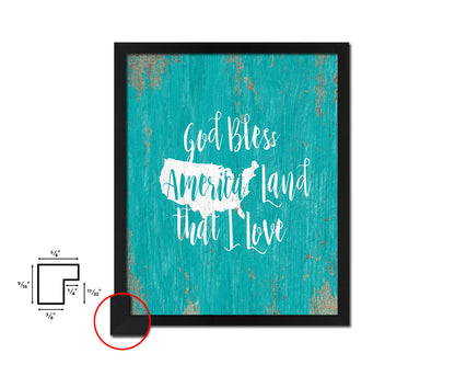 God bless America land that I love Quote Framed Print Home Decor Wall Art Gifts