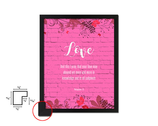 Love and this I pray that your love may abound Quote Saying Framed Print Wall Decor Art Gifts