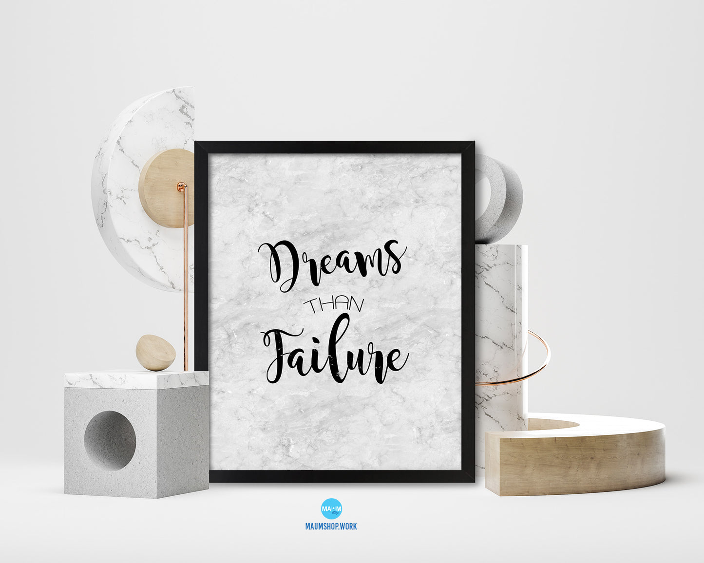 Dreams than failure Quote Framed Print Wall Art Decor Gifts