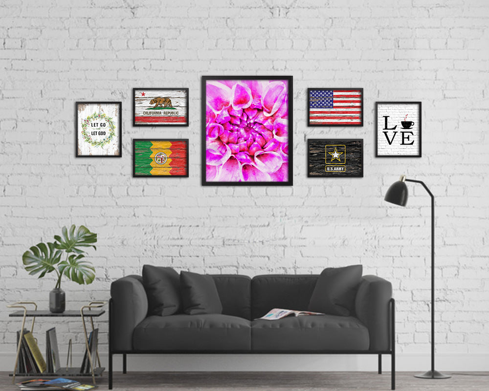 Chrysanthemum Pink Flower Wood Framed Paper Print Wall Decor Art Gifts
