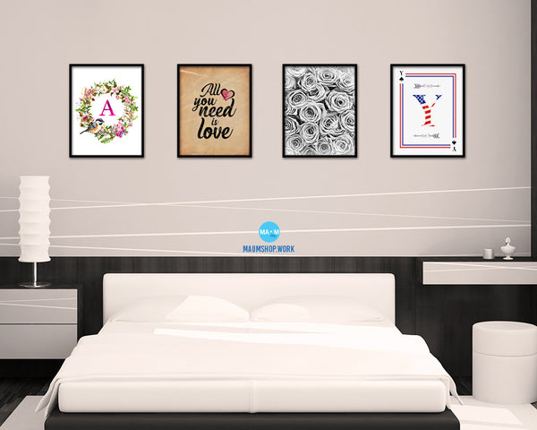 All you need is love Quote Paper Artwork Framed Print Wall Decor Art