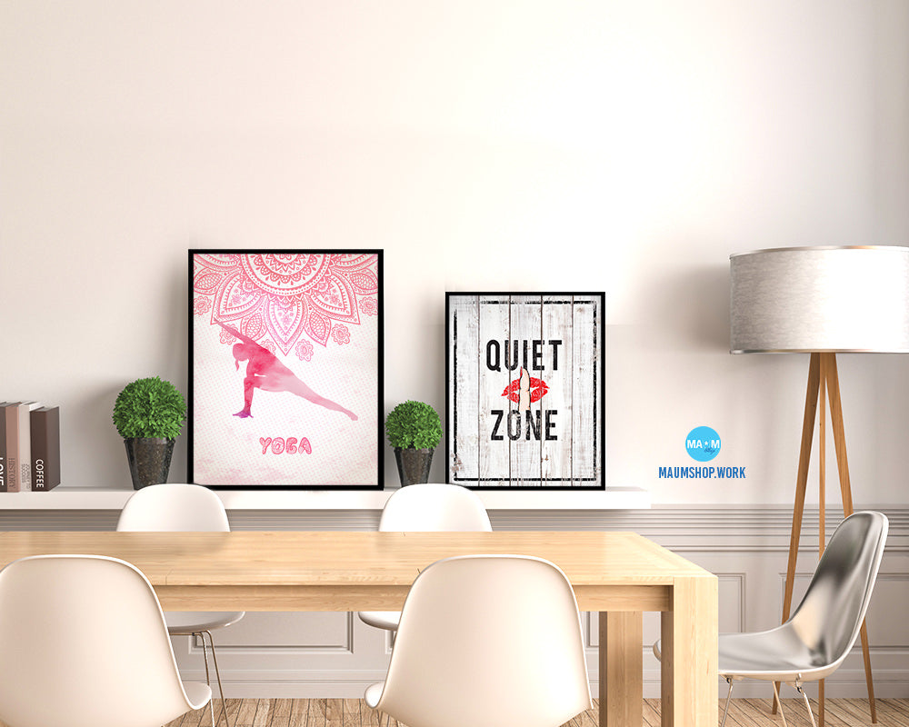 Extended Side Angle Pose Yoga Wood Framed Print Wall Decor Art Gifts