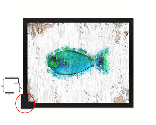 Tropical Fish Framed Print Modern Restaurant Sushi Bar Modern Watercolor Wall Art Decor