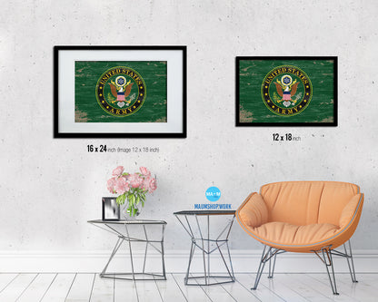 US Army House Shabby Chic Military Flag Framed Print Decor Wall Art Gifts
