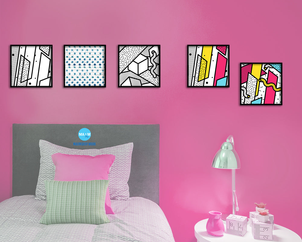 Dots Abstract Artwork Wood Frame Gifts Modern Wall Decor Art Prints