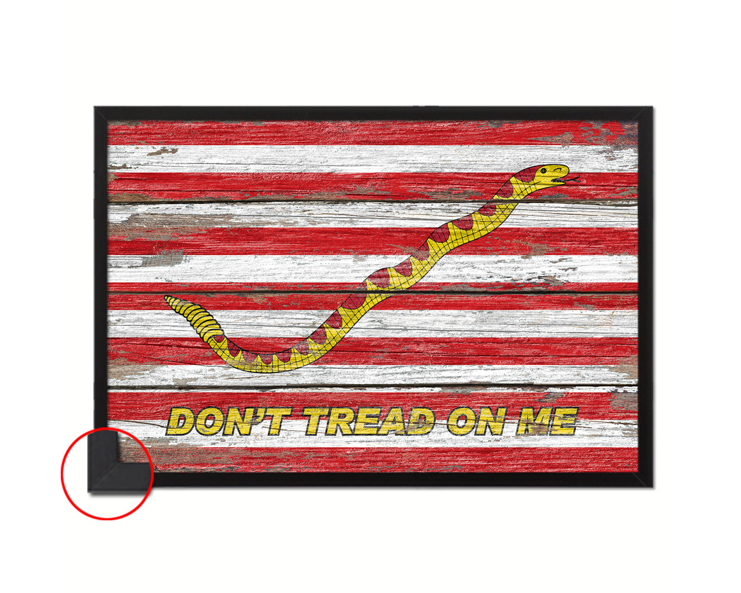 Gadsden First Navy Jacks Dont tread on Me Wood Rustic Flag Framed Print Art