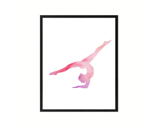 Gymnastic yoga Contorsionist practicing Yoga Wood Framed Print Wall Decor Art Gifts