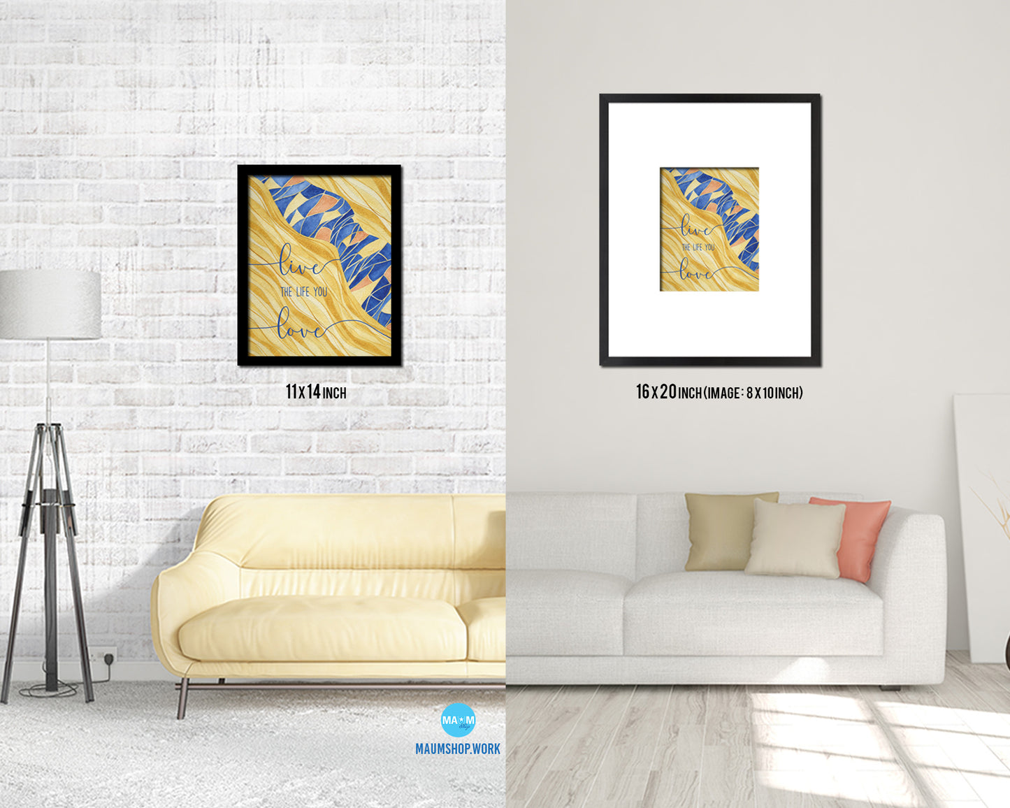 Live the life you love Quote Framed Print Wall Decor Art Gifts