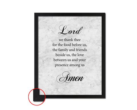 Lord we thank thee for the food before us, Amen Bible Scripture Verse Framed Art