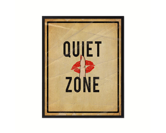 Quiet Zone Notice Danger Sign Framed Print Wall Decor Art Gifts