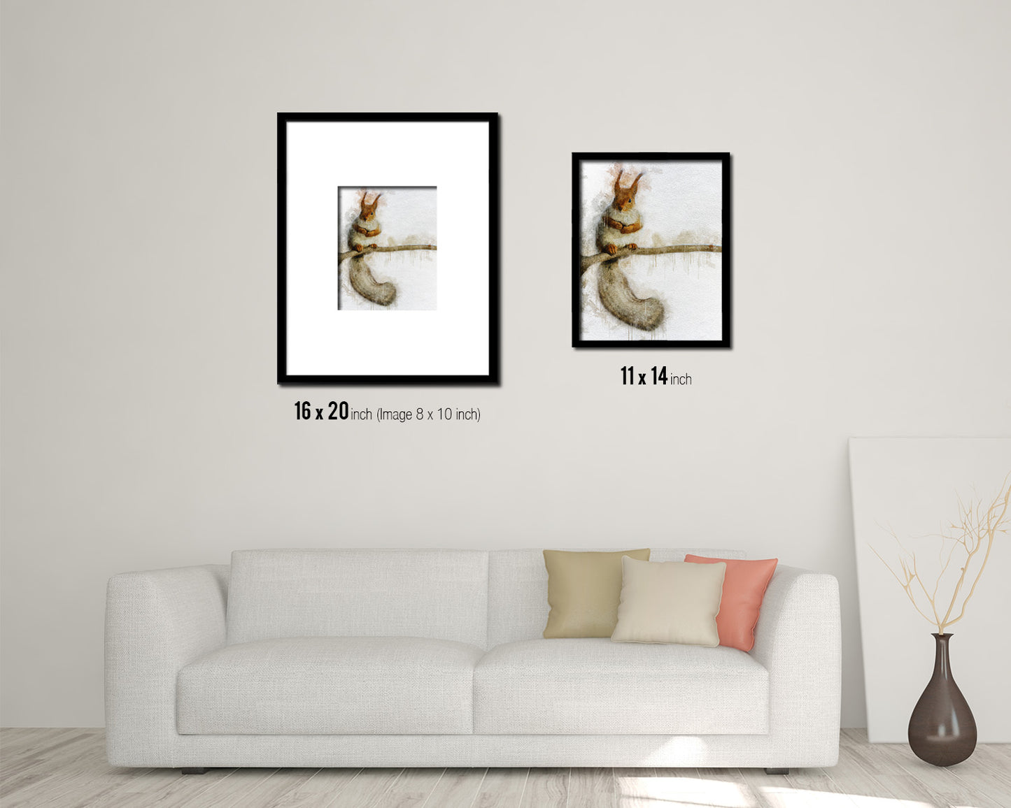 Red squirrel Animal Painting Print Framed Art Home Wall Decor Gifts