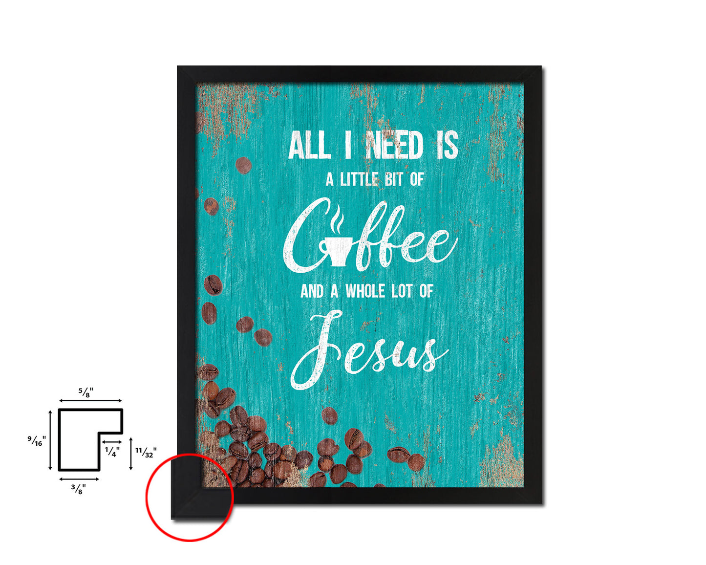 All I need today is a little bit of coffee Quotes Framed Print Home Decor Wall Art Gifts