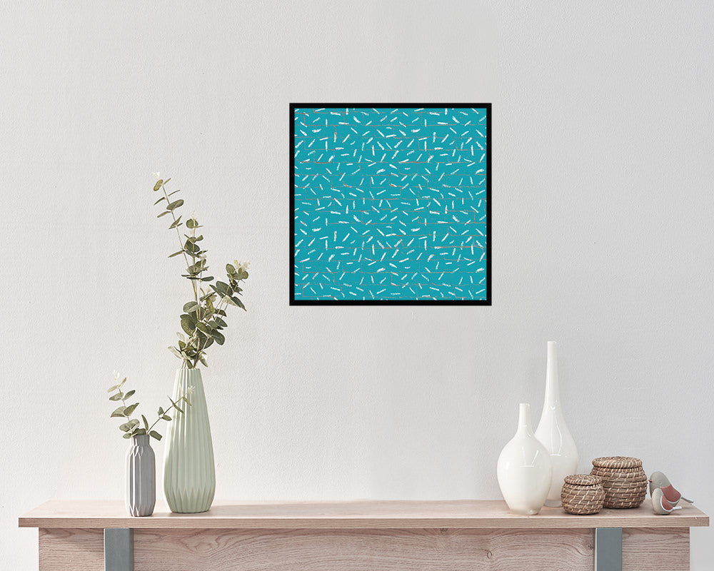 Abstract Aqua Artwork Wood Frame Gifts Modern Wall Decor Art Prints