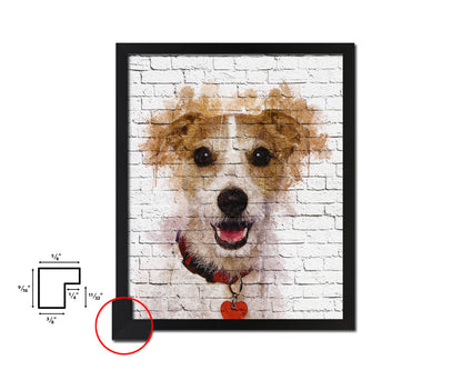 Jack Russell Terrier Dog Puppy Portrait Framed Print Pet Watercolor Wall Decor Art Gifts