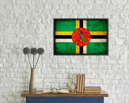 Dominica Country Vintage Flag Wood Framed Print Wall Art Decor Gifts