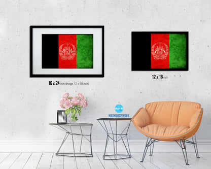 Afghanistan Country Vintage Flag Wood Framed Print Wall Art Decor Gifts