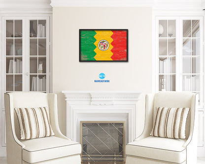 Los Angeles City California State Shabby Chic Flag Framed Prints Decor Wall Art Gifts