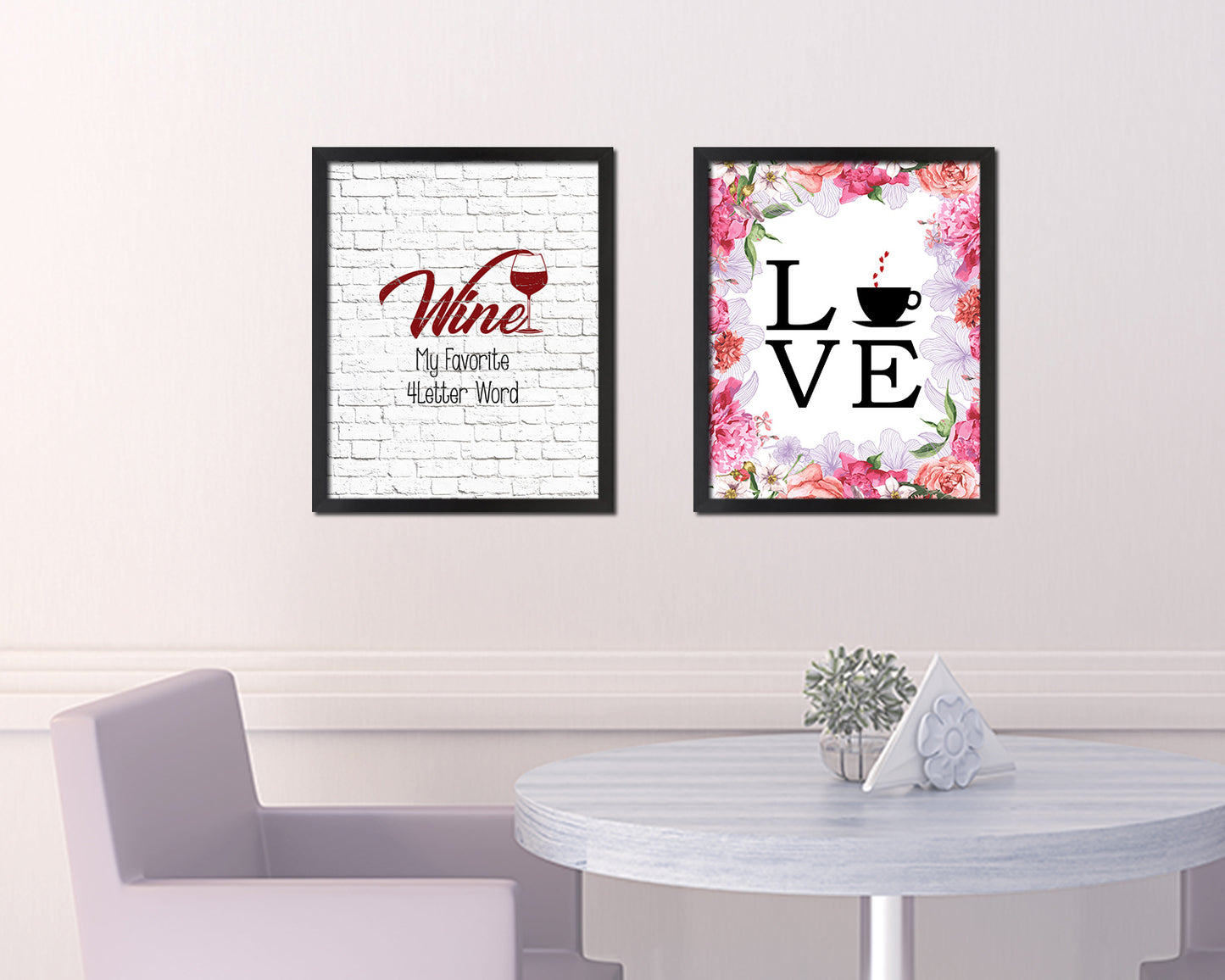 Wine is my favorite 4 letter word Words Wood Framed Print Wall Decor Art Gifts