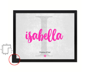 Isabella Personalized Biblical Name Plate Art Framed Print Kids Baby Room Wall Decor Gifts