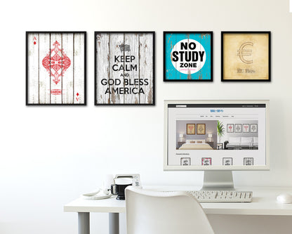 Keep calm and God bless America Quote Framed Print Home Decor Wall Art Gifts