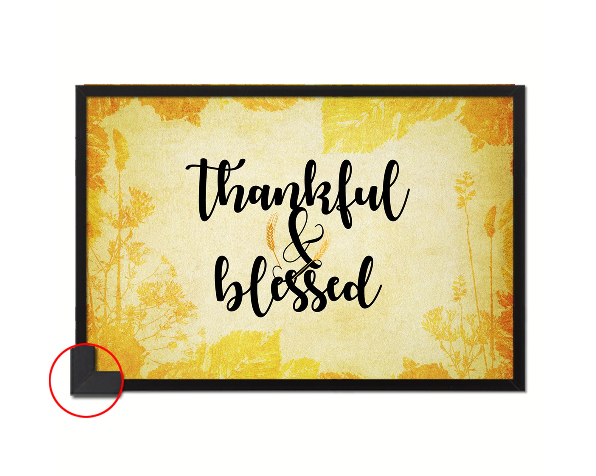 Thankful & Blessed Quote Framed Print Wall Decor Art Gifts