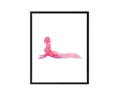 Cobra Pose Yoga Wood Framed Print Wall Decor Art Gifts