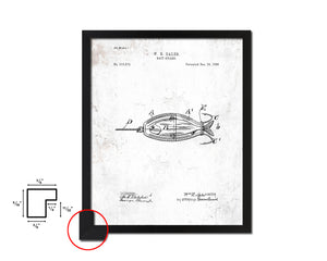 Bait Guard Fishing Vintage Patent Artwork Black Frame Print Wall Art Decor Gifts
