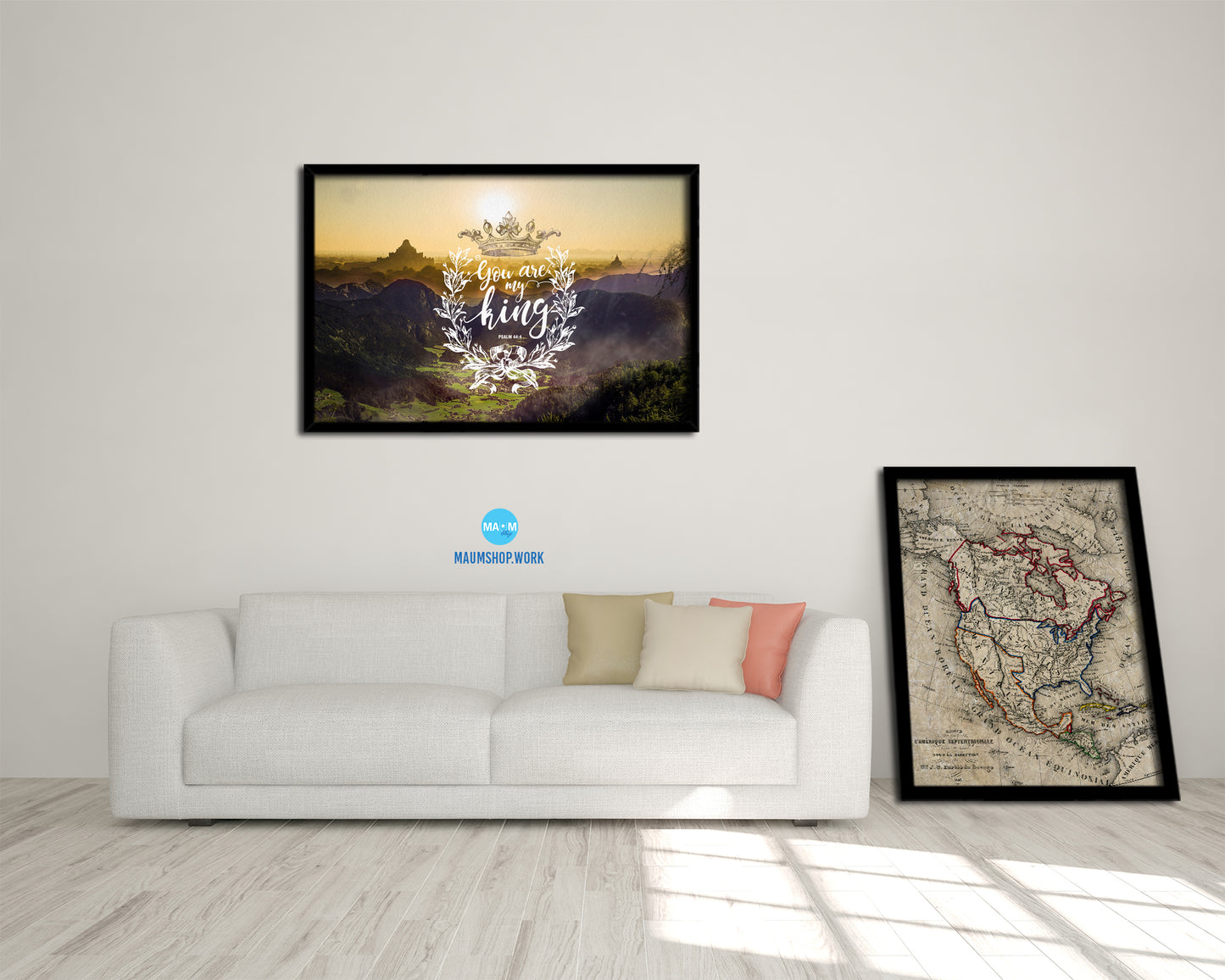 You are my king, Psalm 44:4 Bible Verse Scripture Framed Print Wall Decor Art Gifts