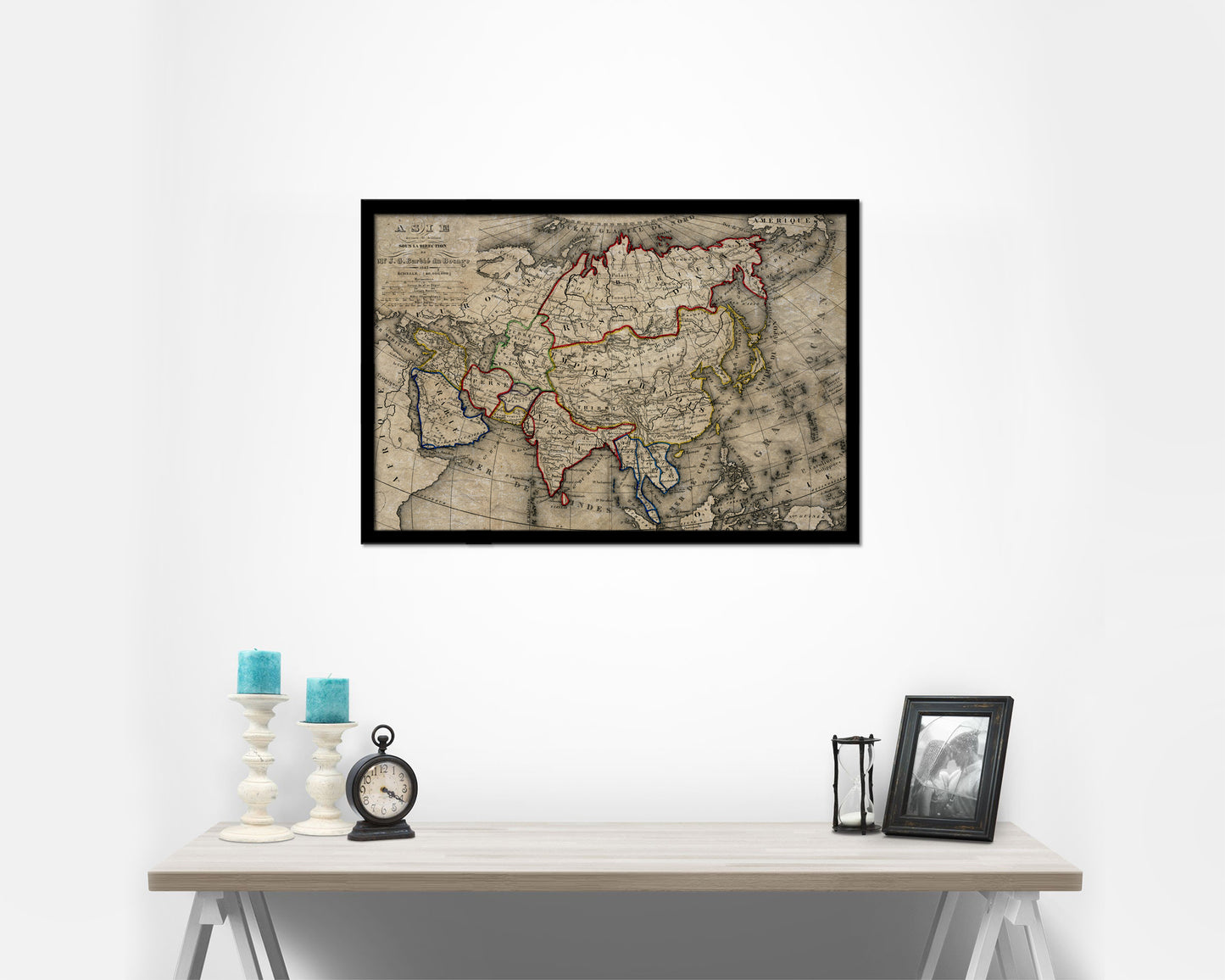 Asia 1846 Historical Map Framed Print Art Wall Decor Gifts