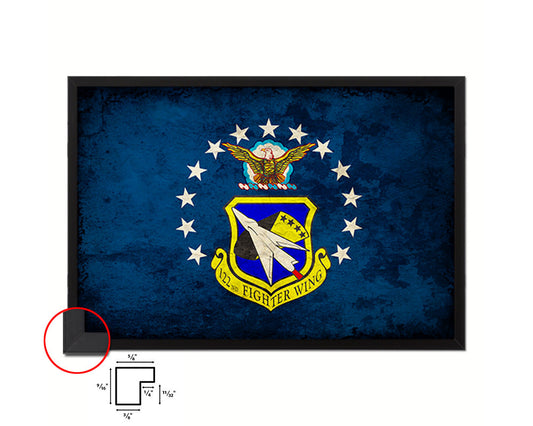 104th Fighter Wing Paper Texture Emblem Flag Wood Frame Prints Wall Art Decor Gifts