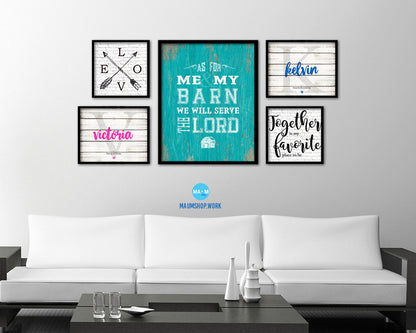 As for me & my barn, we will serve the Lord Quote Framed Print Home Decor Wall Art Gifts