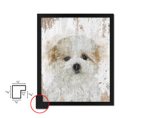 Maltese Dog Puppy Portrait Framed Print Pet Watercolor Wall Decor Art Gifts
