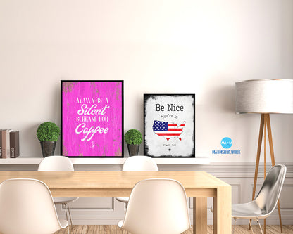 A yawn is a silent scream for coffee Quotes Framed Print Home Decor Wall Art Gifts